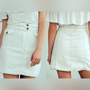 Free People Braided Waistband Mini Skirt Size 8
